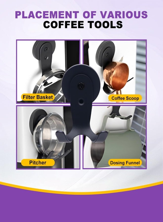 PROKITCHEN 2 Pack Portafilter Holder Double Hooks, Magnetic Portafilter Tamper Holder for Coffee Tamper, Stainless Steel Espresso Accessories Organizer Tools, Black - Image 5